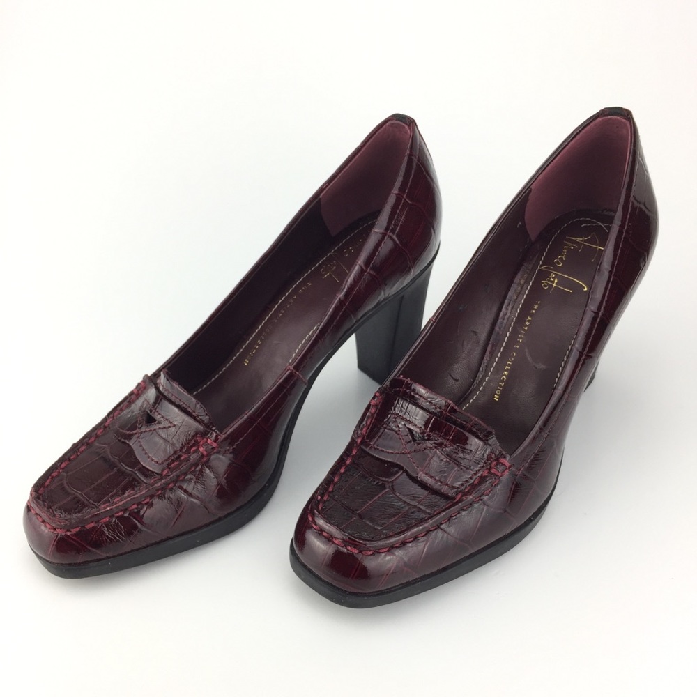 Franco Sarto burgundy leather pump sz5